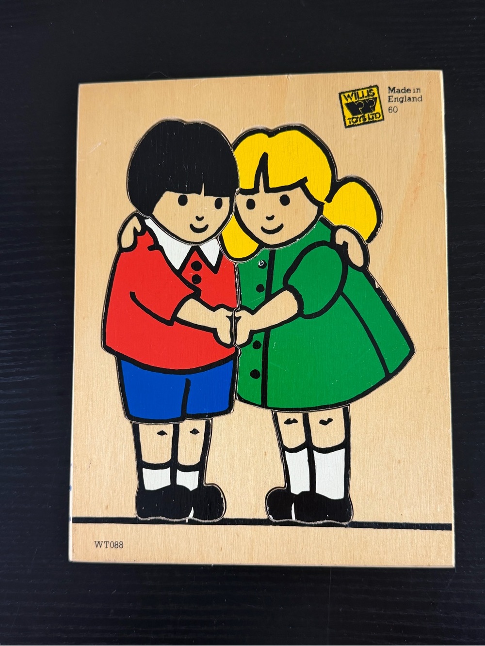 Vintage Willis Toys WT088 Wooden Boy & Girl Puzzle Made in England
